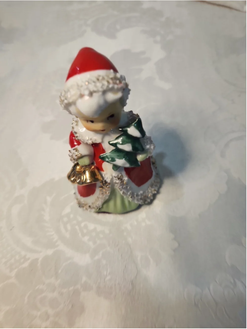 Lefton Exclusive Vintage Angel Bell Porcelain Spaghetti Trim Holding Tree - Picture 11 of 13